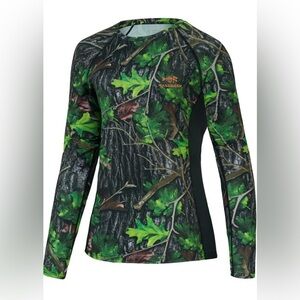 Bassdash Women's Camo Hunting Shirt Long Sleeve UPF 50+ Performance‎ Tee small